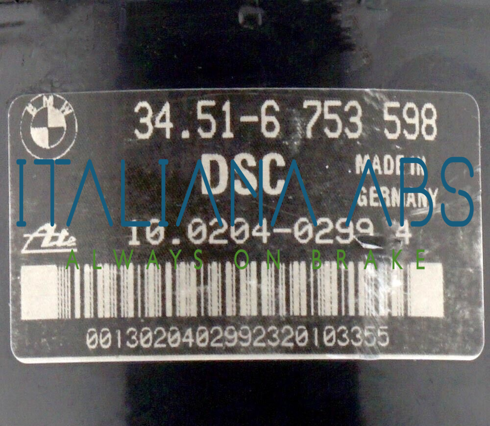 Centralina ABS BMW, codici identificativi: 34516753598 6753603 10094708063