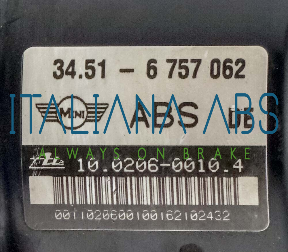 Centralina ABS MINI, codici identificativi: 34516757062 6757063 10096008603