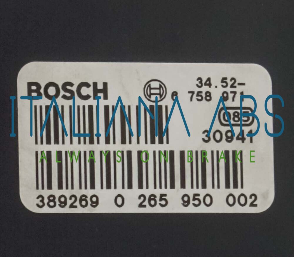 Centralina ABS BMW, codici identificativi: 34516758969 34526758971 0265950002