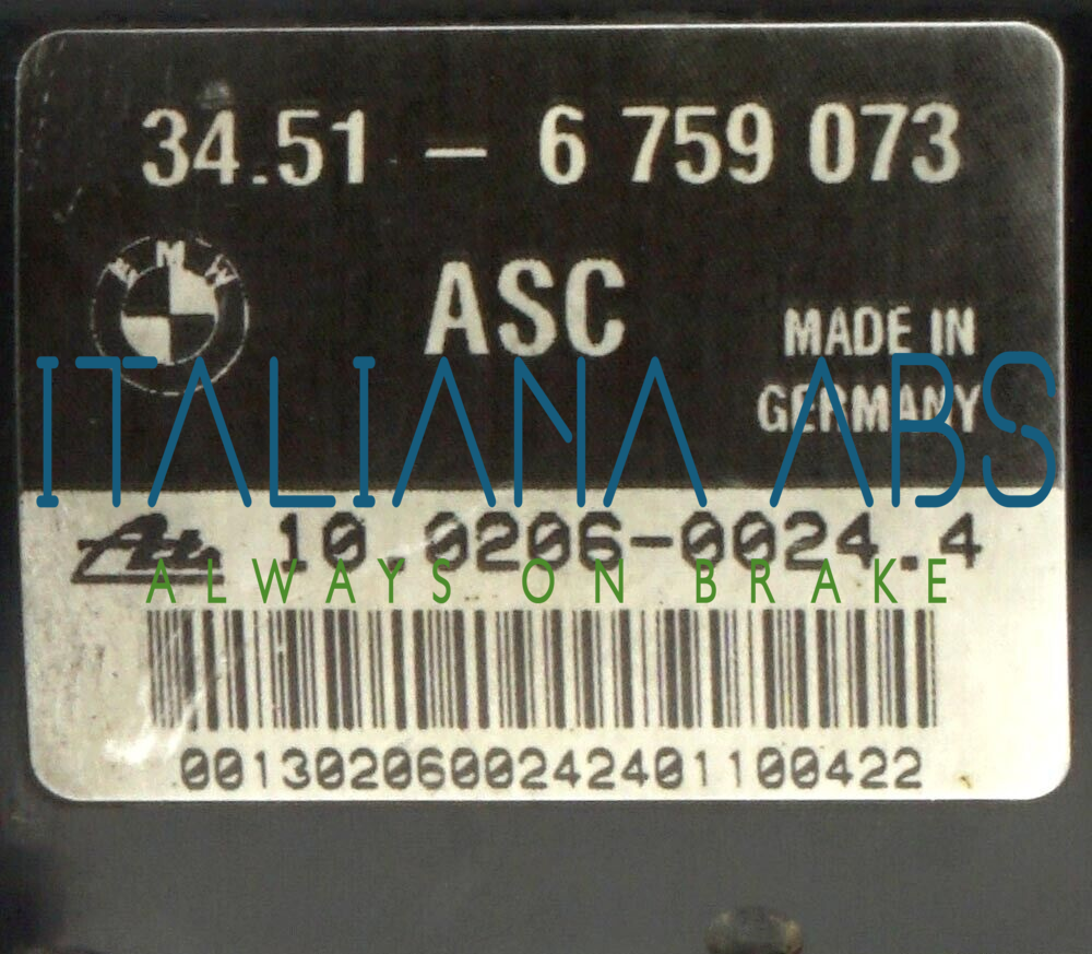 Centralina ABS BMW, codici identificativi: 34516759073 6759075 10096008043