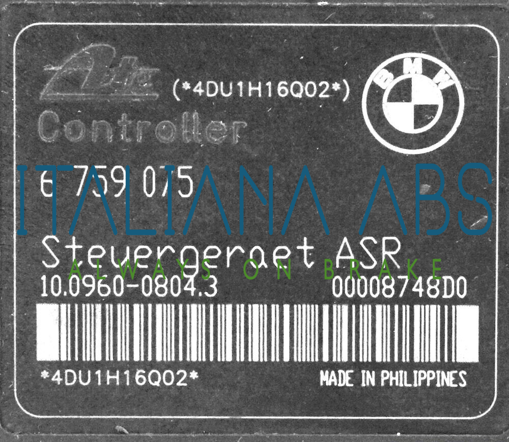 Centralina ABS BMW, codici identificativi: 34516759073 6759075 10096008043