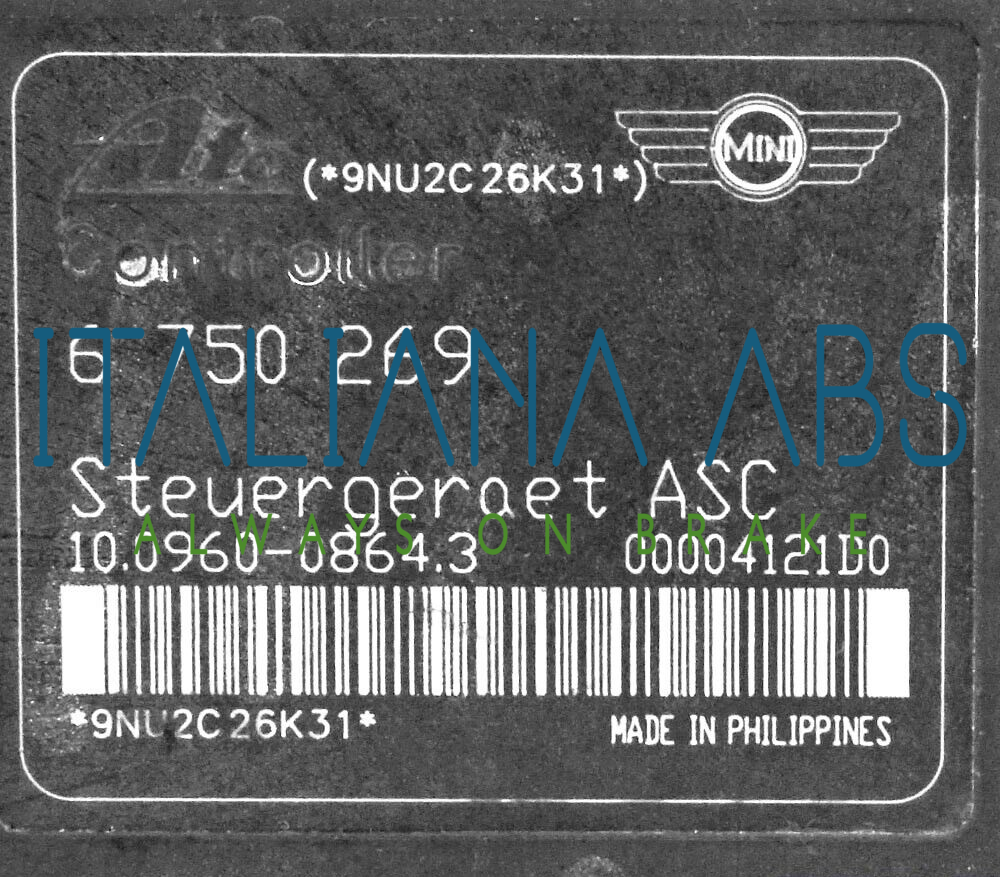 Centralina ABS MINI, codici identificativi: 34516760268 6750269 10096008683