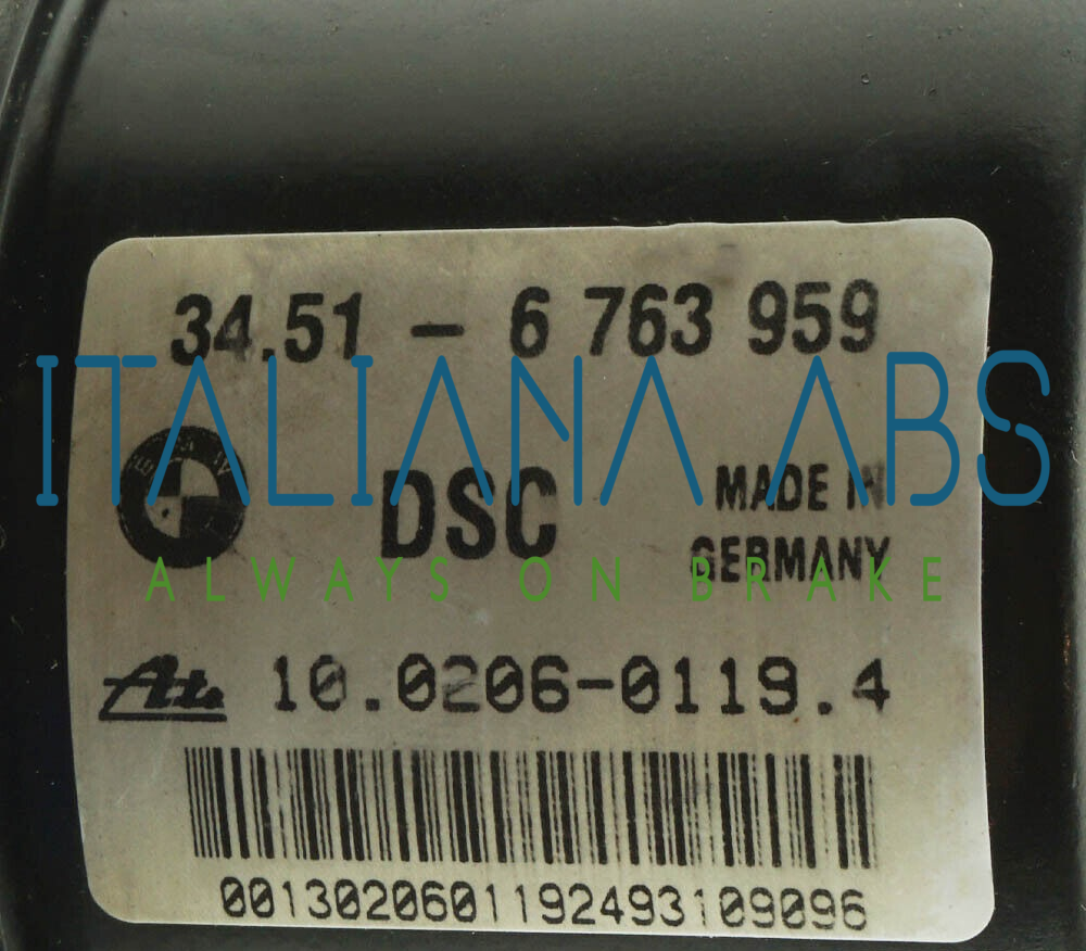 Centralina ABS BMW, codici identificativi: 34516763959 6763959 6764088 10096008213
