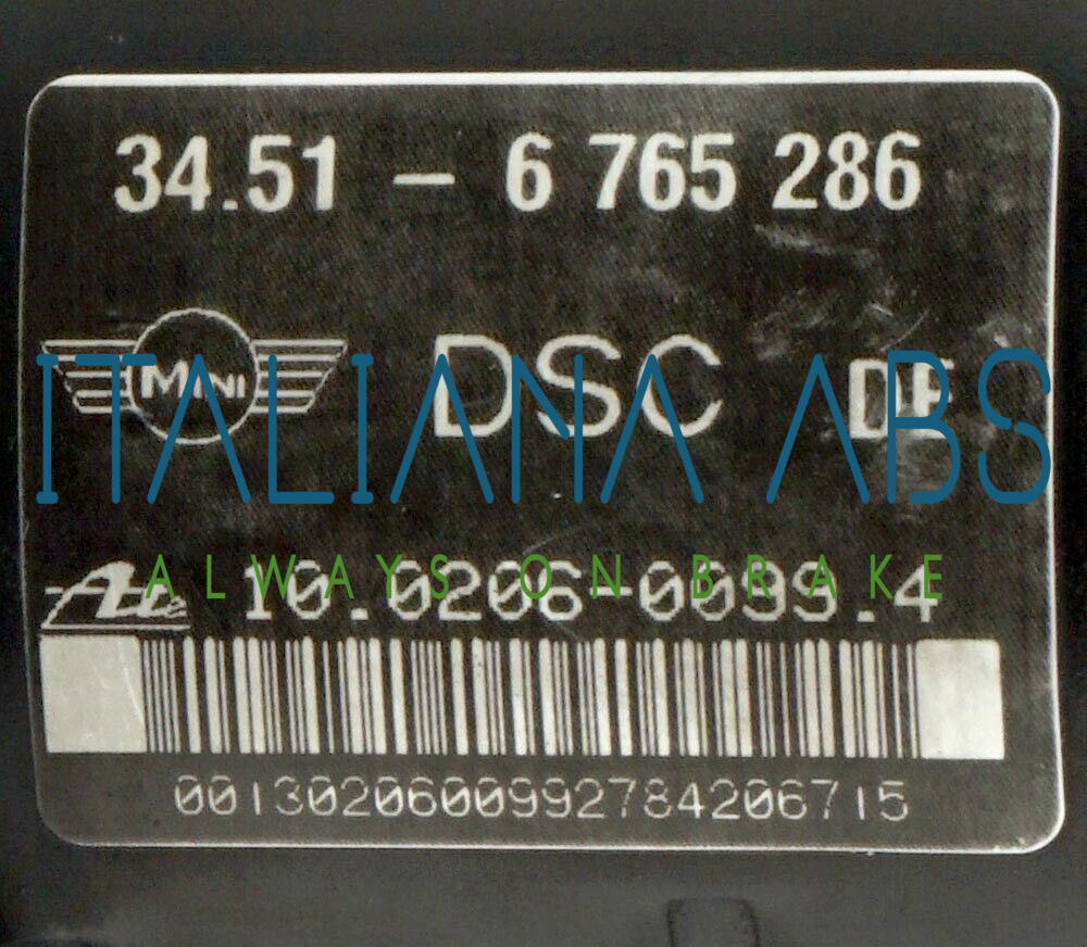 Centralina ABS MINI, codici identificativi: 34516765286 6765288 10096008723