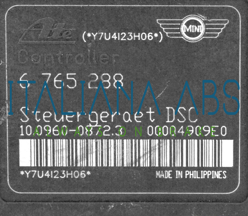 Centralina ABS MINI, codici identificativi: 34516765286 6765288 10096008723