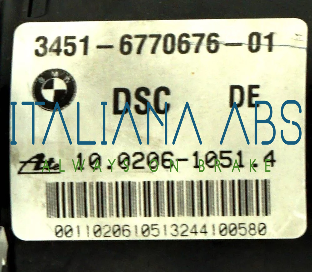 Centralina ABS BMW, codici identificativi: 34516770676 10096108083 34526770677