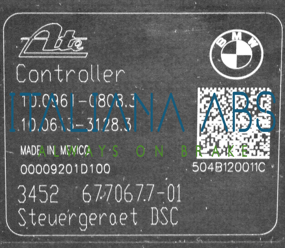Centralina ABS BMW, codici identificativi: 34516770676 10096108083 34526770677