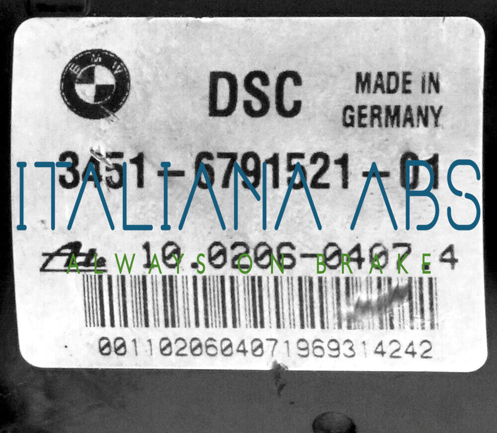 Centralina ABS BMW, codici identificativi: 34516791521 6787837 10096008443