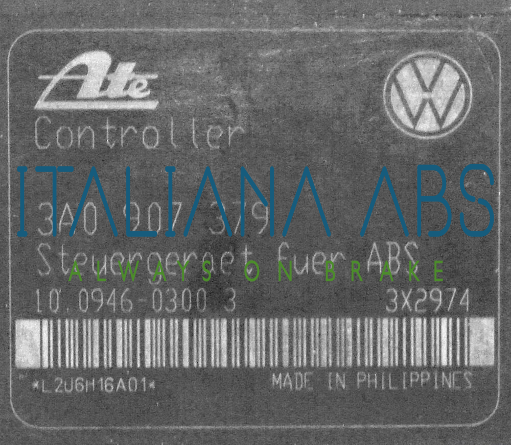Centralina ABS VW, codici identificativi: 3A0907379 10094603003 10020400484
