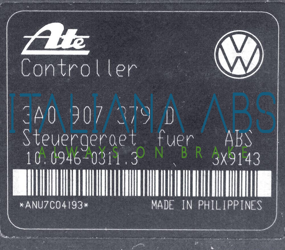 Centralina ABS VW, codici identificativi 3A0907379D 10094603113 10020400824