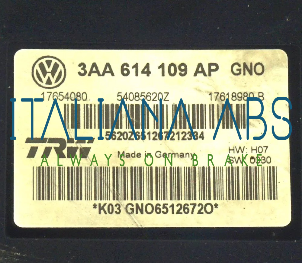 Centralina ABS VW 3AA614109AP 17654080 54085620Z 17618980B