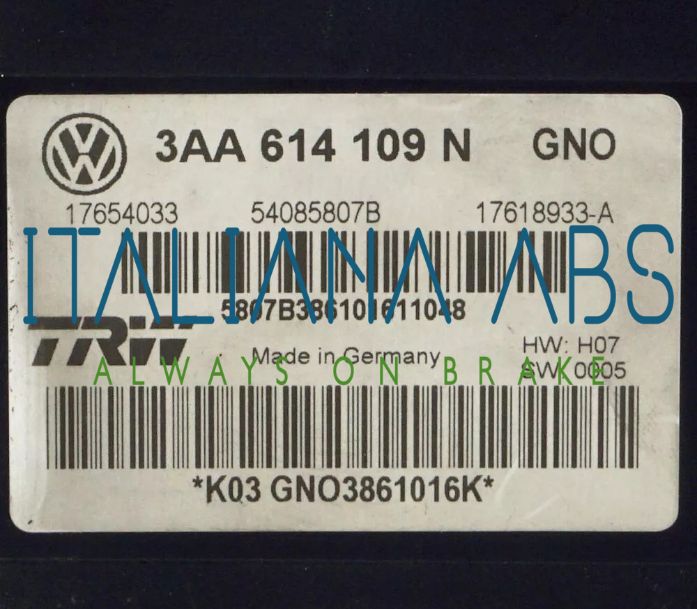 Centralina ABS VW 3AA614109N 54085807B 17618933A
