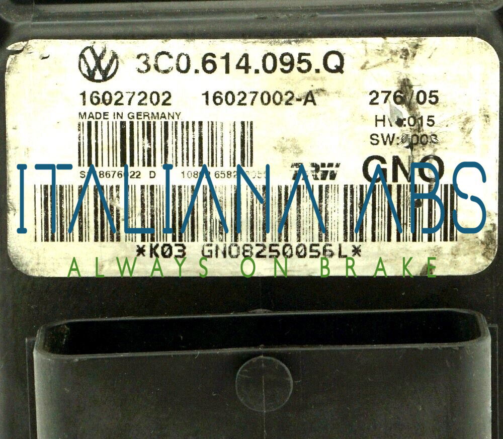 Centralina ABS VW, codici identificativi: 3C0614095Q 16027202 16027002A