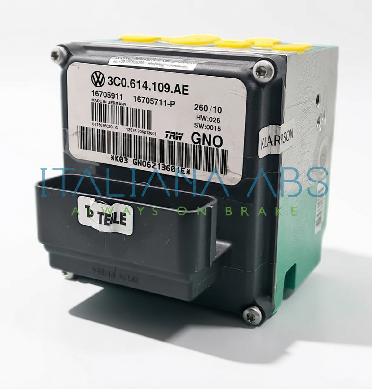 Centralina ABS Volkswagen 3C0614109AE 16705911 16705711-P - foto 1 con filigrana centrale ItalianaABS