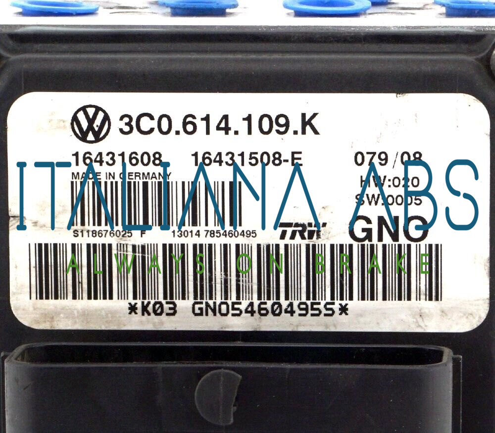 Centralina ABS VW, codici identificativi: 3C0614109K 16431608 16431508E
