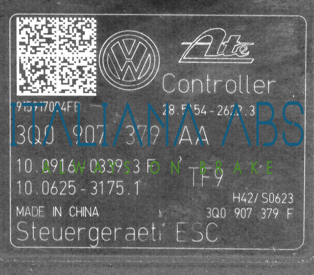 Centralina ABS AUDI, codici identificativi: 3Q0614517AA 3Q0907379AA 10091603393F