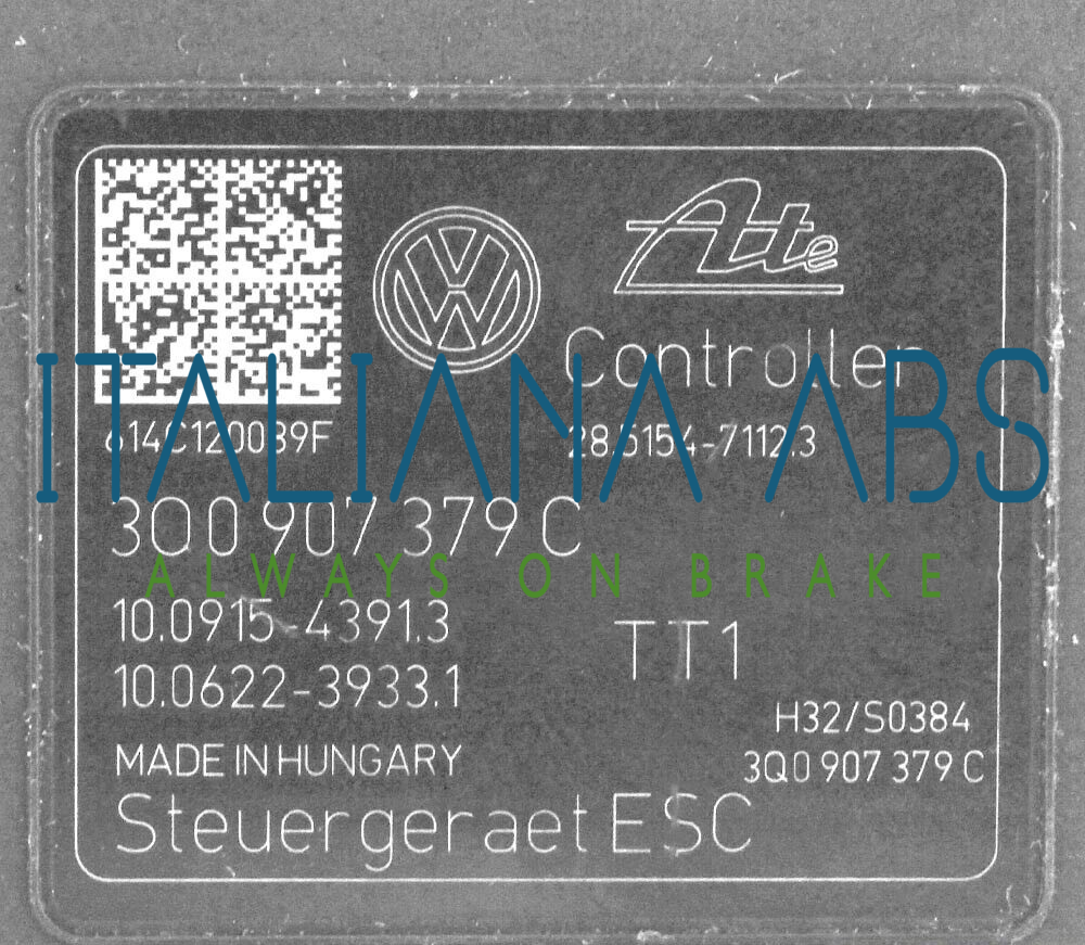 Centralina ABS VW, codici identificativi: 3Q0614517C 3Q0907379C 10091543913