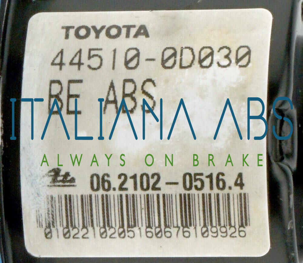 Centralina ABS TOYOTA, codici identificativi: 445100D030 06210907463 895410D040