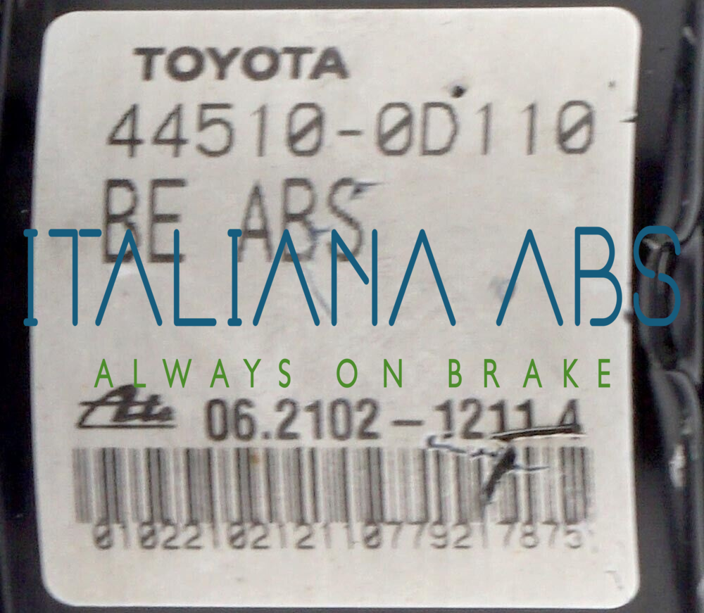 Centralina ABS TOYOTA, codici identificativi: 445100D110 895410D060 06210956223K