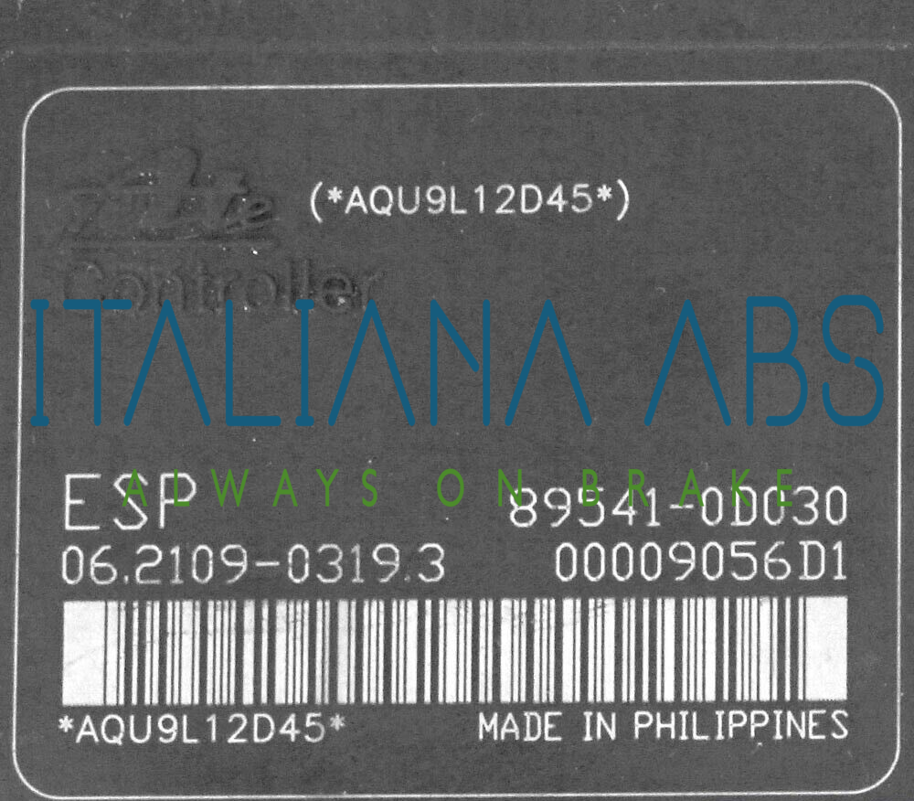 Centralina ABS TOYOTA, codici identificativi: 445400D011 06210903193 895410D030
