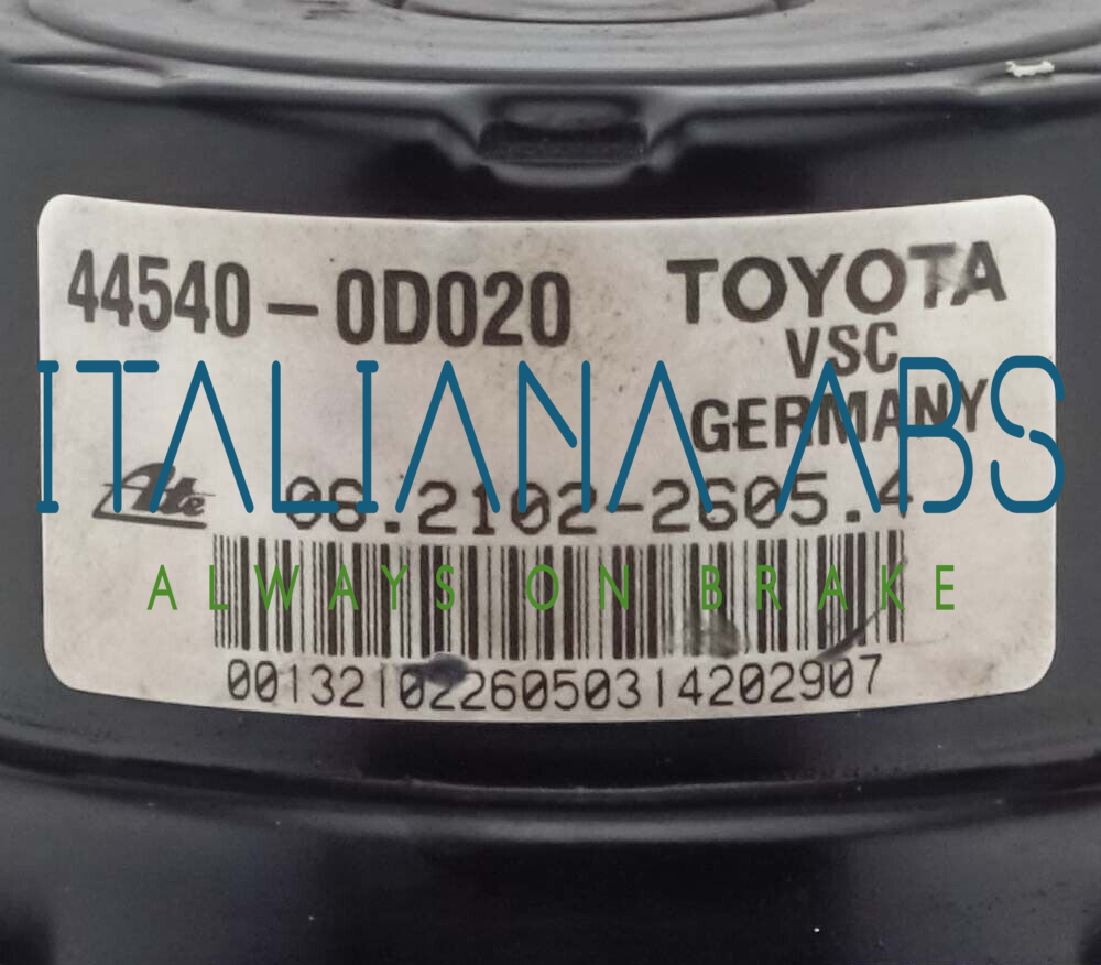 Centralina ABS TOYOTA, codici identificativi: 445400D020 895410D100 06210967303