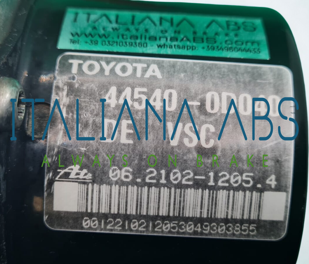 Centralina ABS TOYOTA, codici identificativi: 445400D040 06210212054 895410D050 06210956173