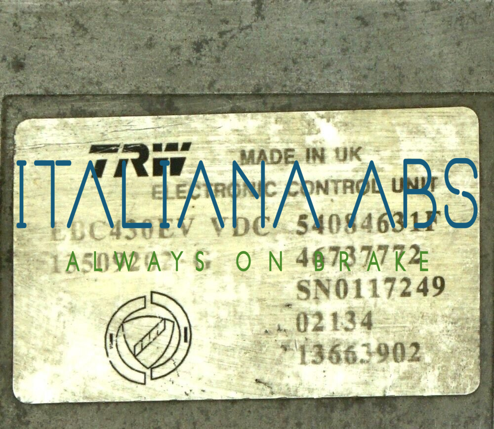 Centralina ABS LANCIA, codici identificativi: 46737772 13509202G 13663902