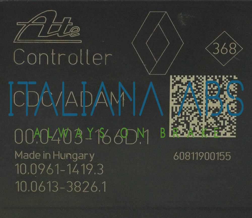 Centralina ABS RENAULT, codici identificativi: 476600047R 10096114193 10021201834