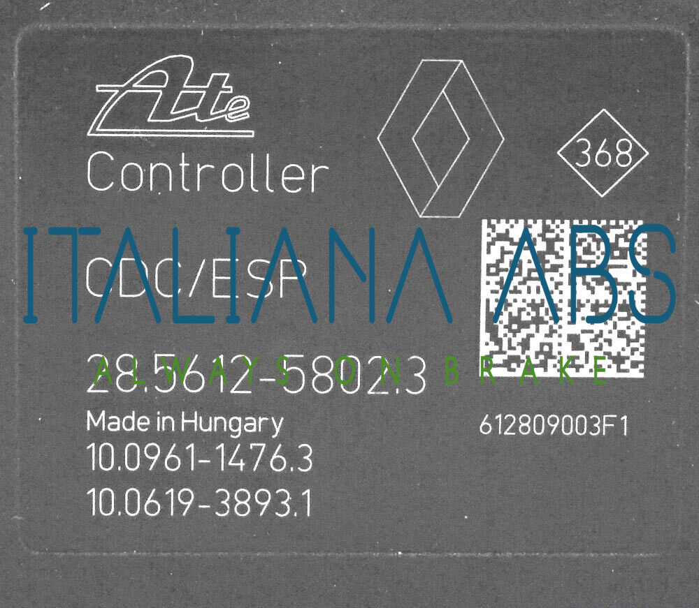 Centralina ABS RENAULT, codici identificativi: 476602272R 28561258023 10096114763