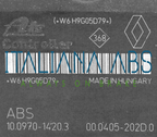 Centralina ABS RENAULT, codici identificativi: 476602369R 10020701664 10097014203