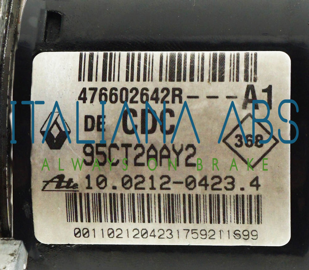 Centralina ABS RENAULT, codici identificativi: 476602642R 10021204234 28561056053
