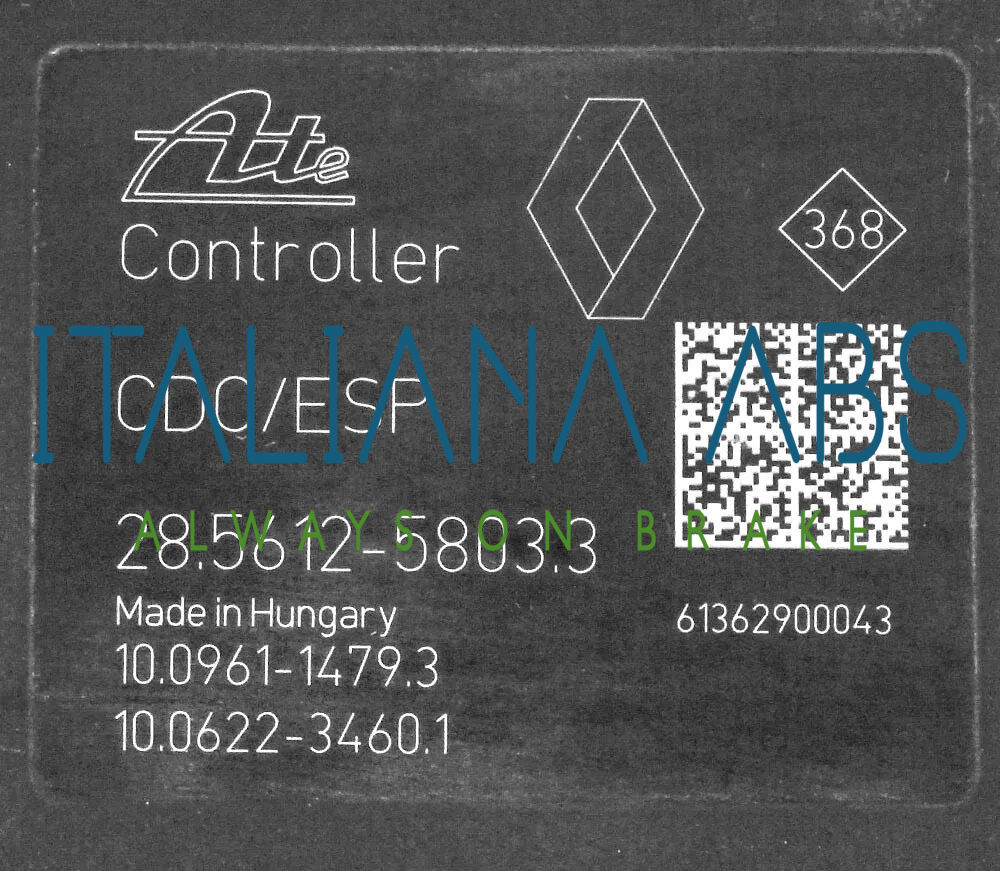 Centralina ABS RENAULT, codici identificativi: 476605724R 10021209624 10096114793