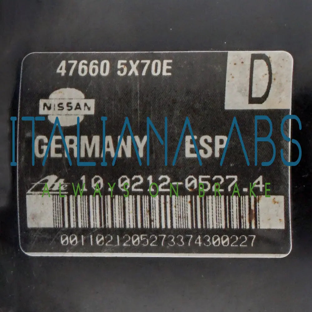 Centralina ABS NISSAN, codici identificativi: 476605X70E 10021205274 10092633913