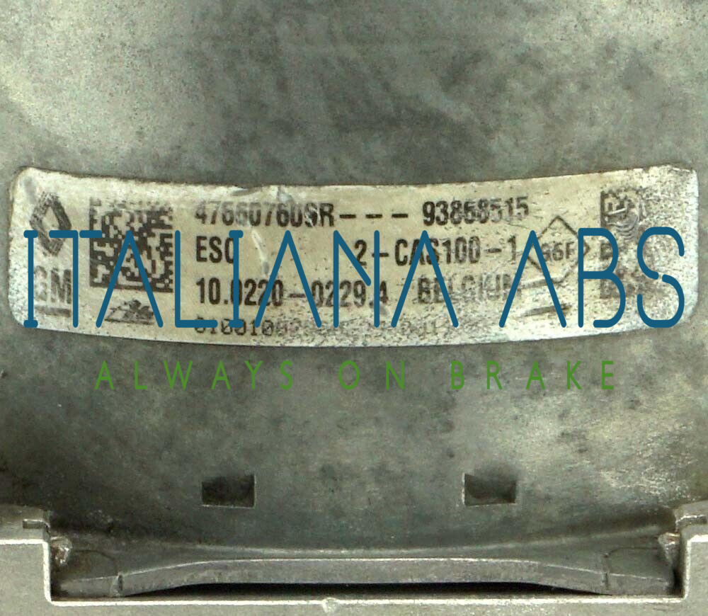 Centralina ABS RENAULT, codici identificativi: 476607609R 10022002294 10091514493