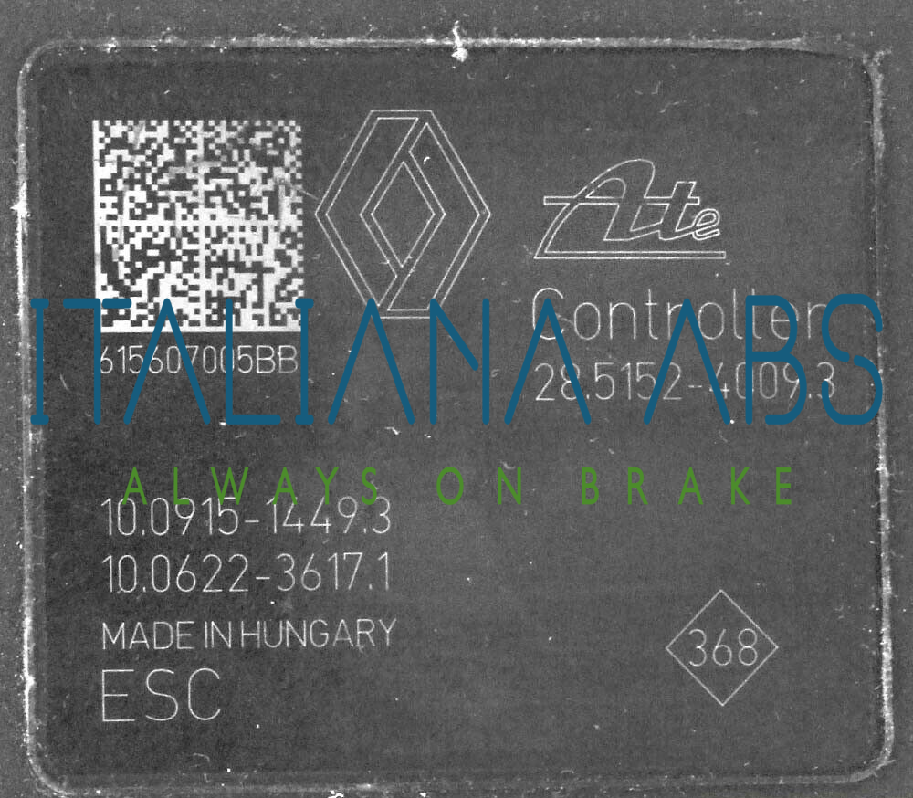 Centralina ABS RENAULT, codici identificativi: 476607609R 10022002294 10091514493