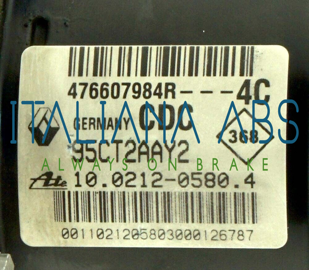 Centralina ABS RENAULT, codici identificativi: 476607984R 10021205804 10096114643