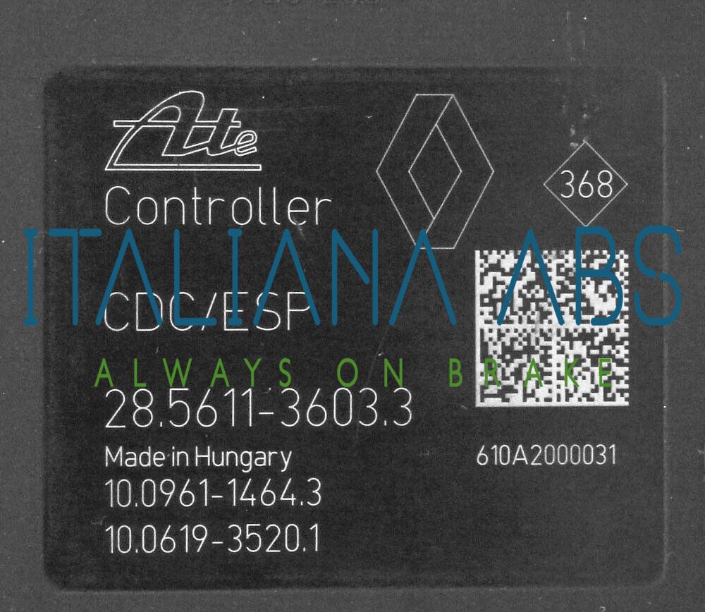 Centralina ABS RENAULT, codici identificativi: 476607984R 10021205804 10096114643
