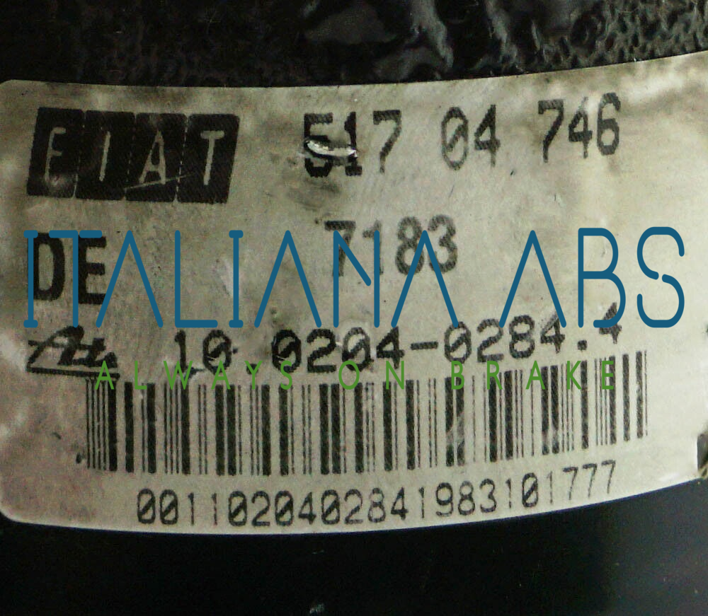 Centralina ABS FIAT, codici identificativi: 51704746 10020402844 10094916023