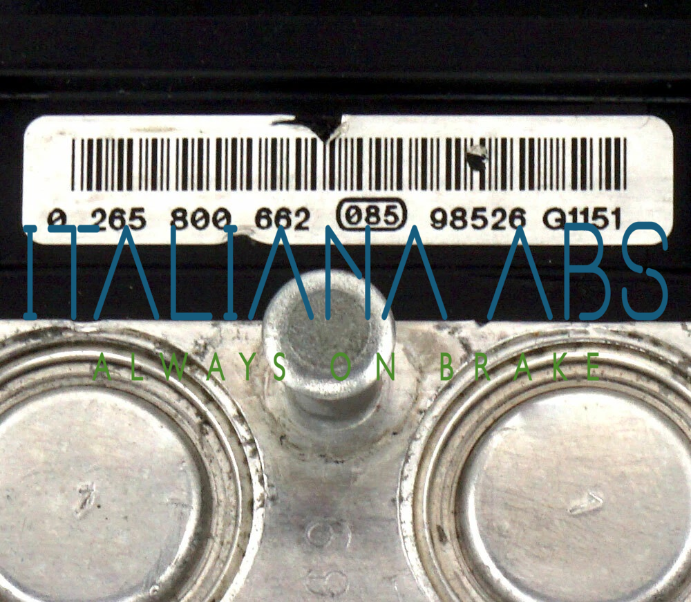 Centralina ABS FIAT PEUGEOT, codici identificativi: 51801321 0265231997 0265800662