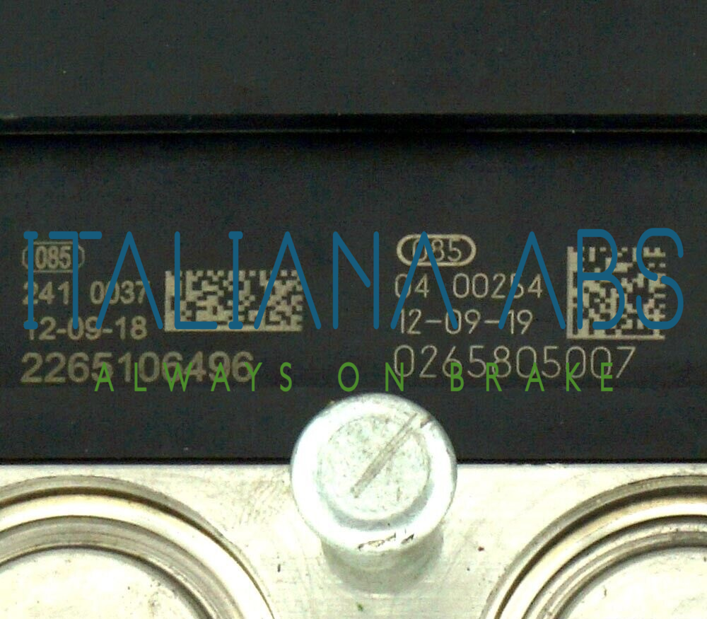 Centralina ABS FIAT, codici identificativi: 51932761 0265260434 0265805007