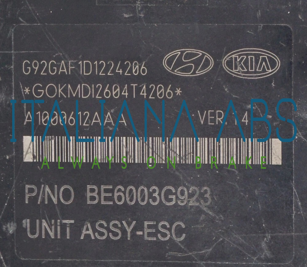 Centralina ABS KIA, codici identificativi: 589201W505 A1000612AAA BE6003G923