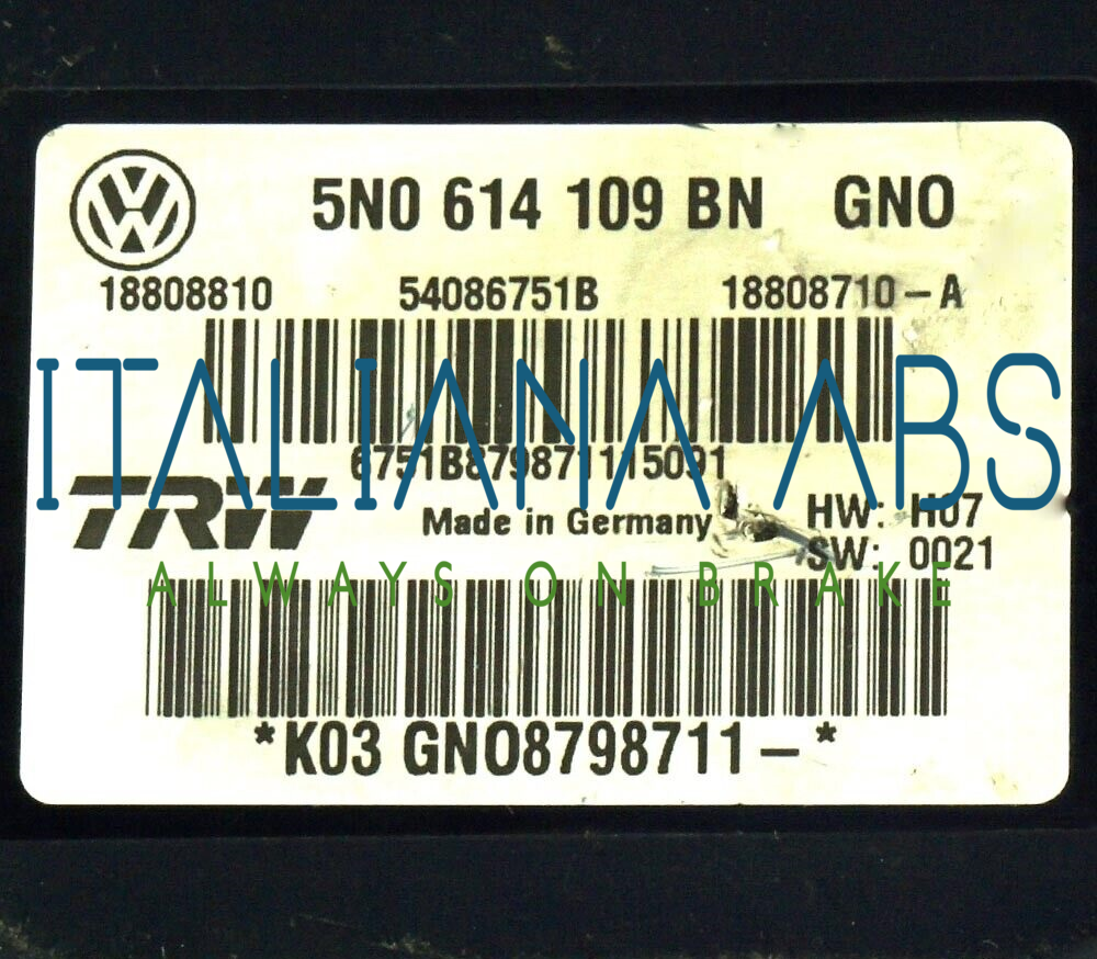 Centralina ABS VW, codici identificativi: 5N0614109BN 18808810 54086751B 18808710A