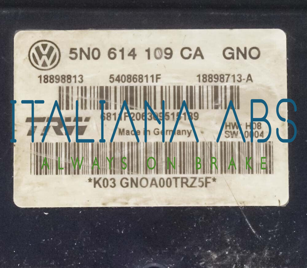 Centralina ABS VW, codici identificativi: 5N0614109CA 188813 54086811F 18888713A