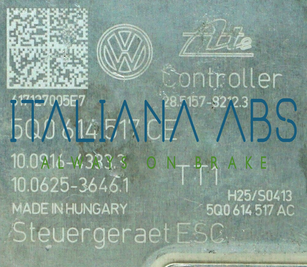 Centralina ABS VW, codici identificativi: 5Q0614517CE 10022010014 10091643333