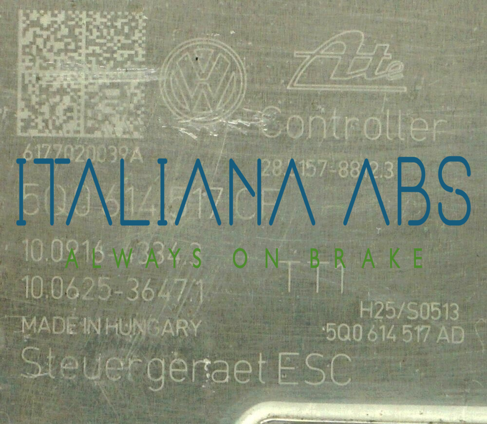 Centralina ABS VW, codici identificativi: 5Q0614517CF 10022010024 10091643343