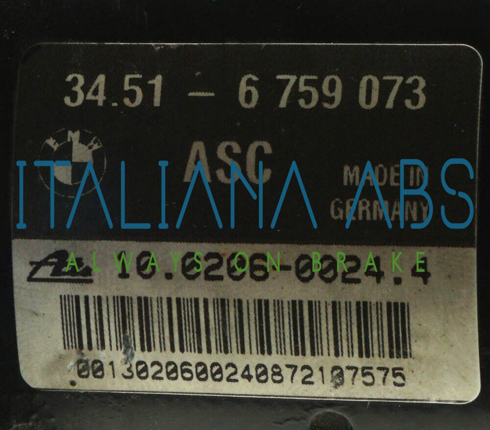 Centralina ABS BMW, codici identificativi: 6759075 10096008103 34516759073