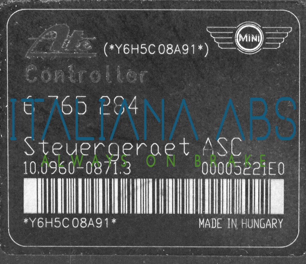 Centralina ABS MINI, codici identificativi: 6765284 10096008713 34516765282