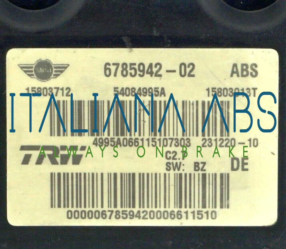 Centralina ABS MINI, codici identificativi: 6785942 15803712 54084995A 15803013T