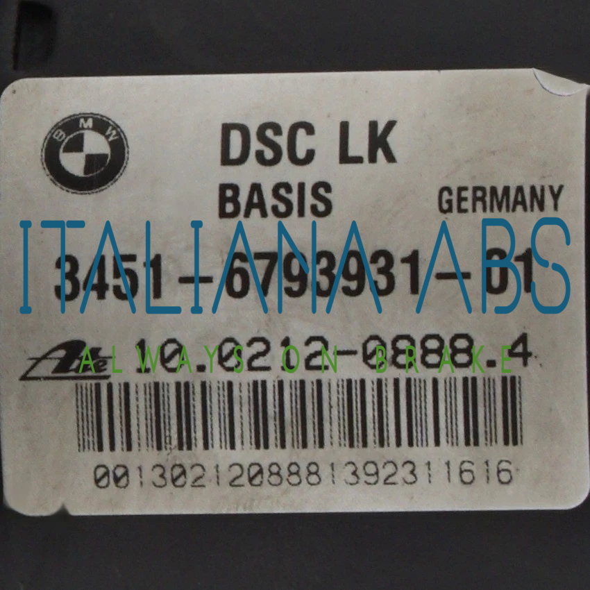 Centralina ABS BMW, codici identificativi: 6793936 10096208263 34516793931