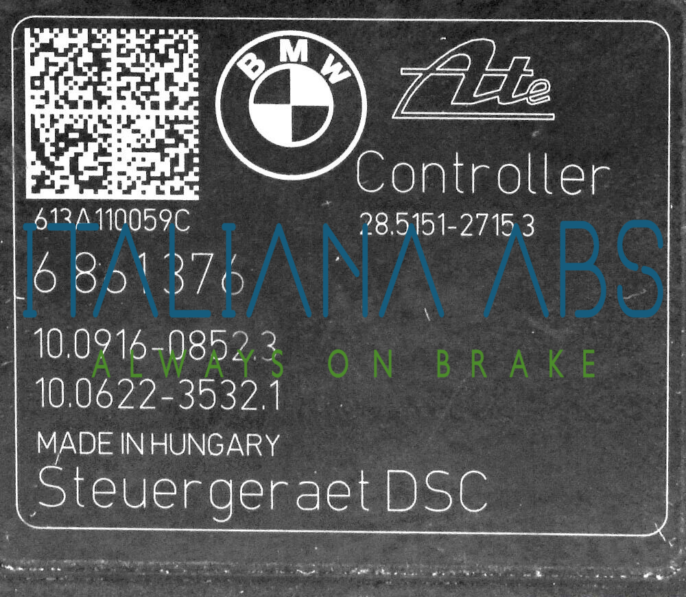 Centralina ABS BMW, codici identificativi: 6861376 10091608523 34516858953